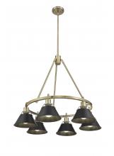  3306-6 AB-BLK - Orwell 6-Light Chandelier in Aged Brass with Matte Black